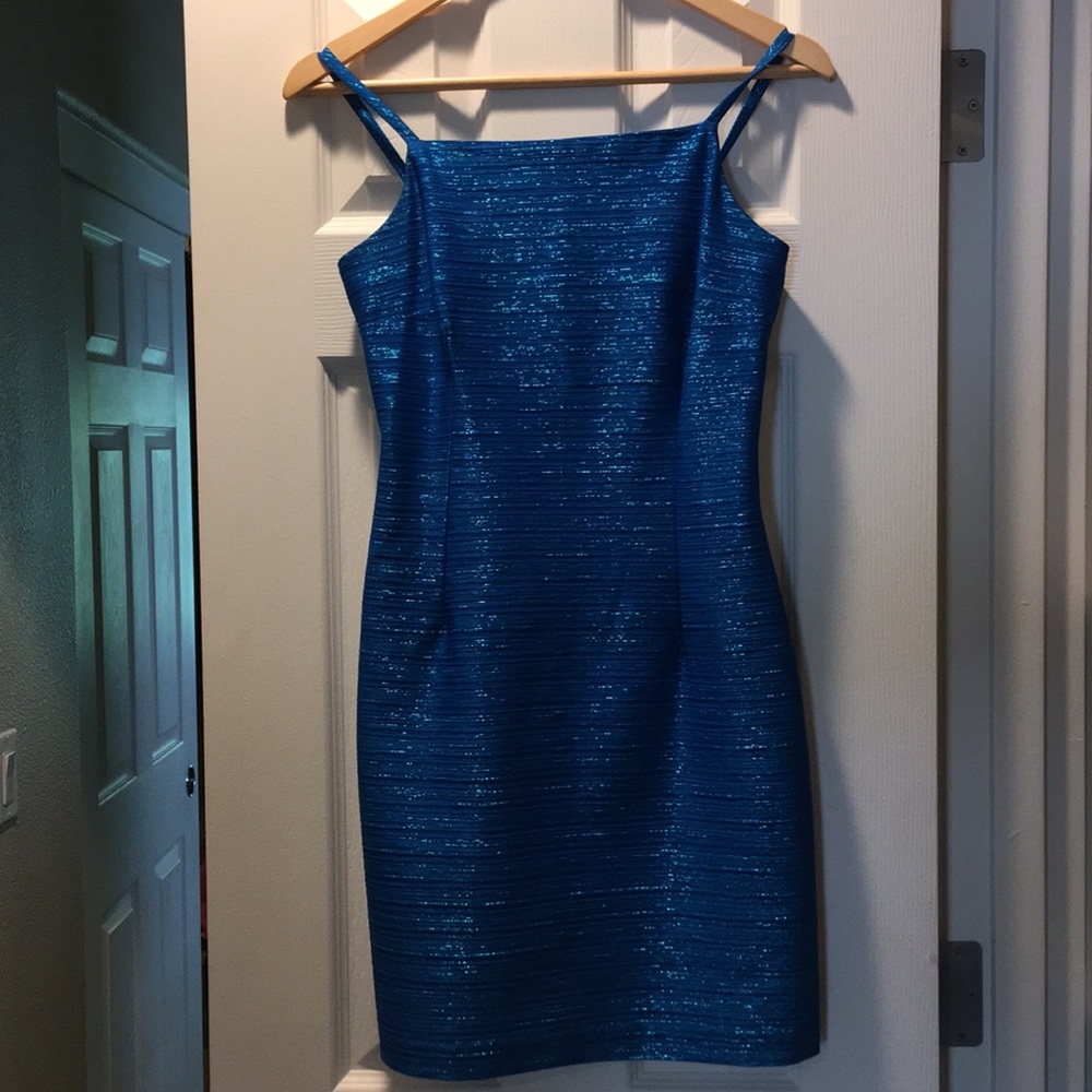 Shimmery Blue Stretch Dress